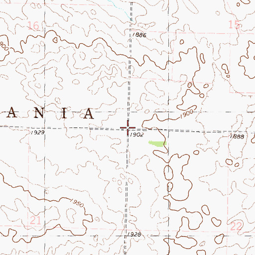 Topographic Map of Township of Christiania, ND