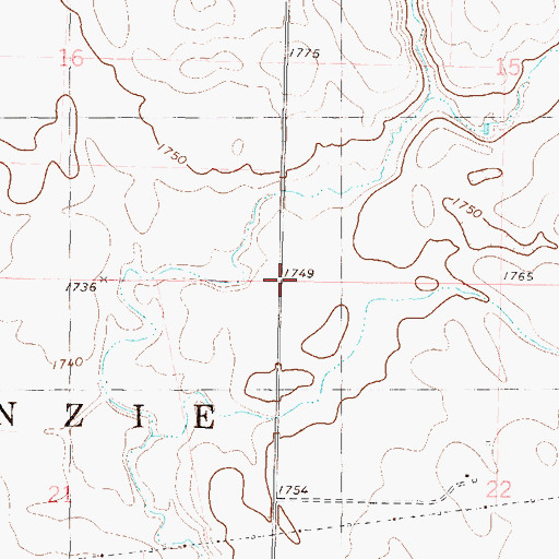 Topographic Map of Township of McKenzie, ND