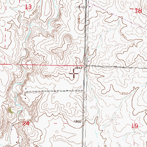 Topographic Map of Township of Painted Woods, ND