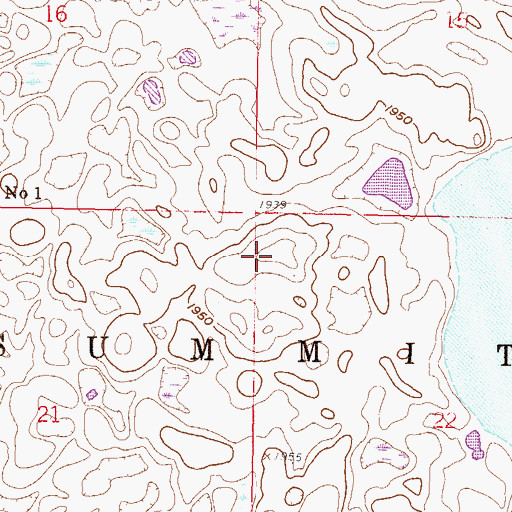 Topographic Map of Township of Schrunk, ND
