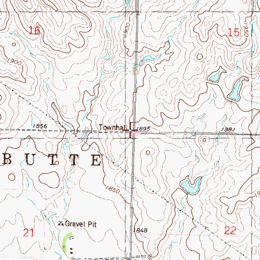 Topographic Map of Township of Sibley Butte, ND
