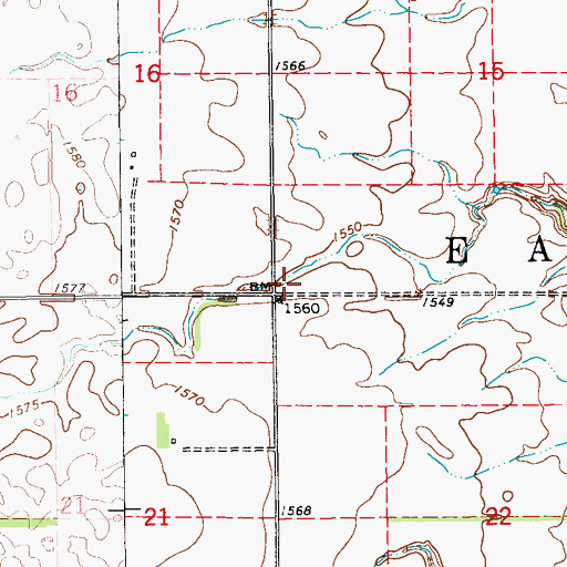 Topographic Map of Township of East Alma, ND