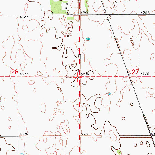Topographic Map of Township of Glenila, ND