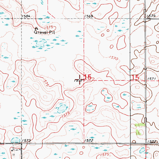 Topographic Map of Township of Gordon, ND