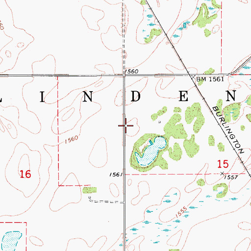 Topographic Map of Township of Linden, ND