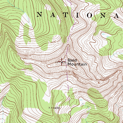 Topographic Map of Bald Mountain, CO