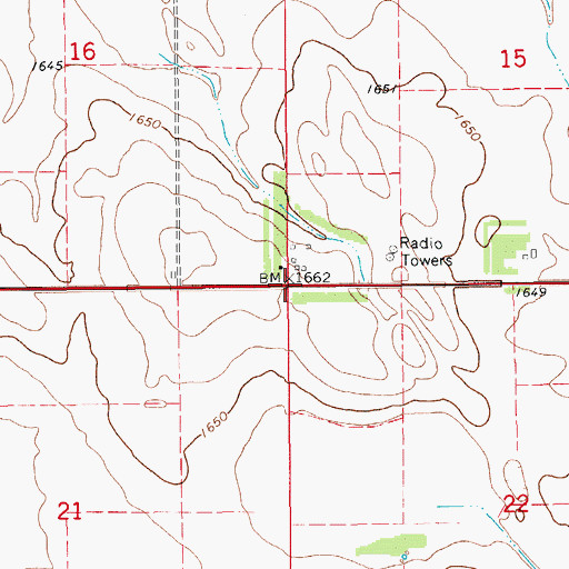Topographic Map of Township of Manilla, ND