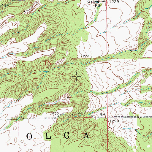 Topographic Map of Township of North Olga, ND