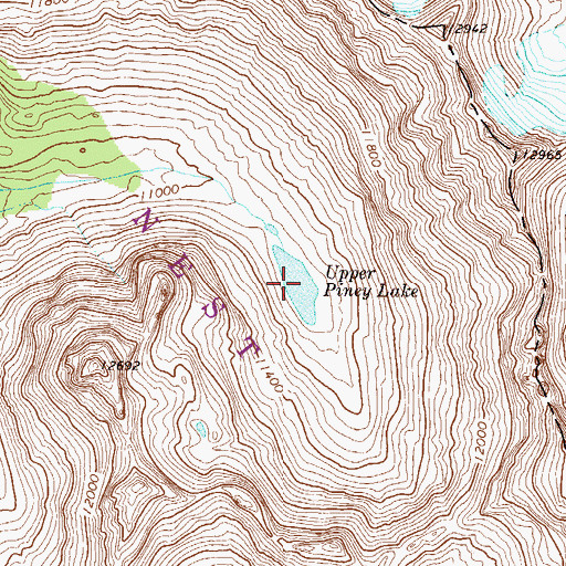 Topographic Map of Upper Piney Lake, CO