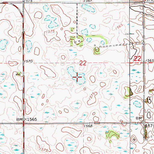 Topographic Map of Township of Storlie, ND