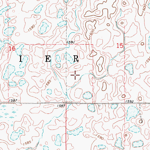 Topographic Map of Township of Trier, ND