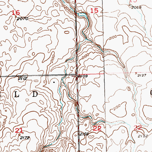 Topographic Map of Township of Coalfield, ND