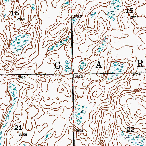 Topographic Map of Township of Garnet, ND