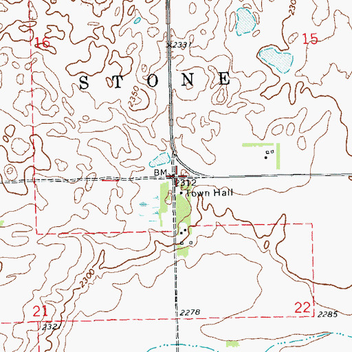 Topographic Map of Township of Stoneview, ND