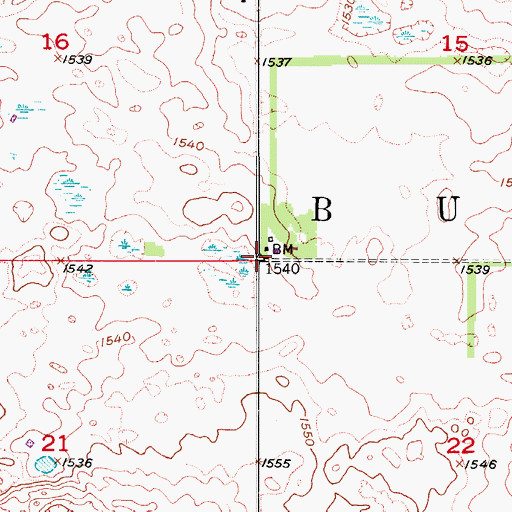 Topographic Map of Township of Bush, ND