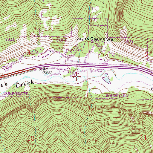 Topographic Map of Booth Creek, CO