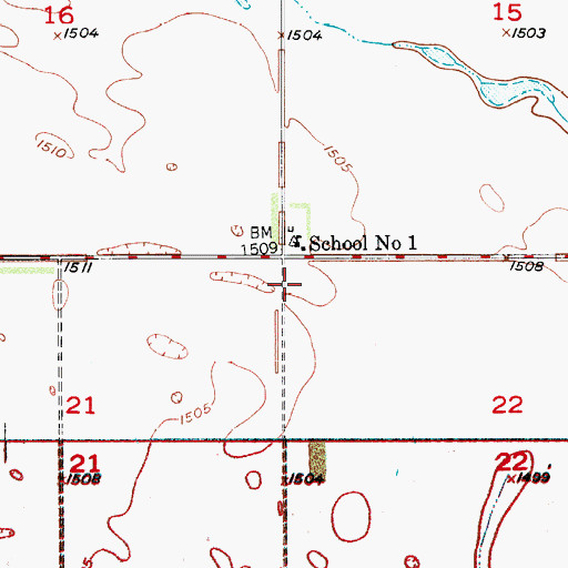 Topographic Map of Township of Columbia, ND