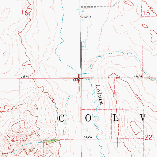 Topographic Map of Township of Colvin, ND