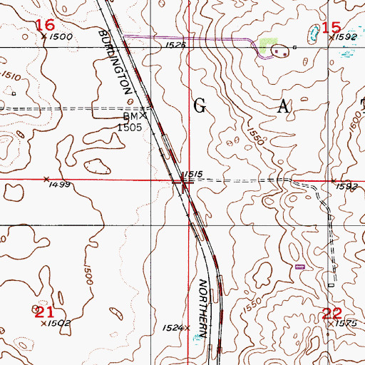 Topographic Map of Township of Gates, ND