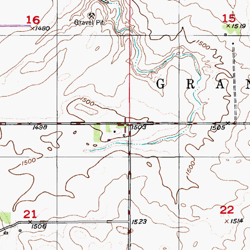 Topographic Map of Township of Grandfield, ND