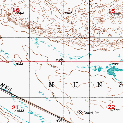 Topographic Map of Township of Munster, ND