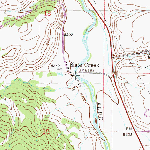 Topographic Map of Slate Creek, CO