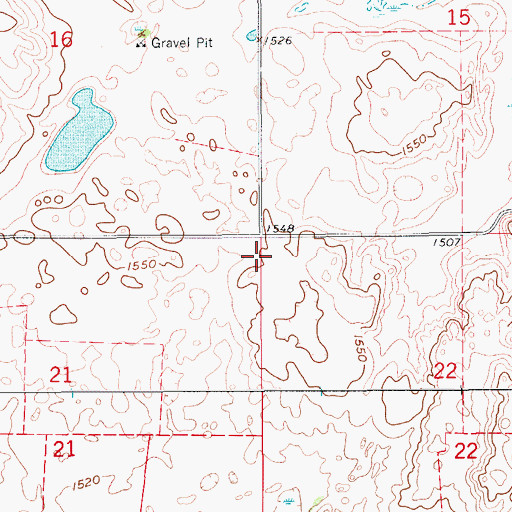 Topographic Map of Township of Paradise, ND