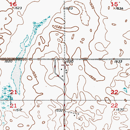 Topographic Map of Township of Pleasant Prairie, ND