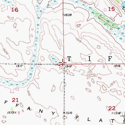 Topographic Map of Township of Tiffany, ND
