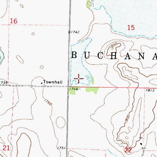 Topographic Map of Township of Buchanan Valley, ND