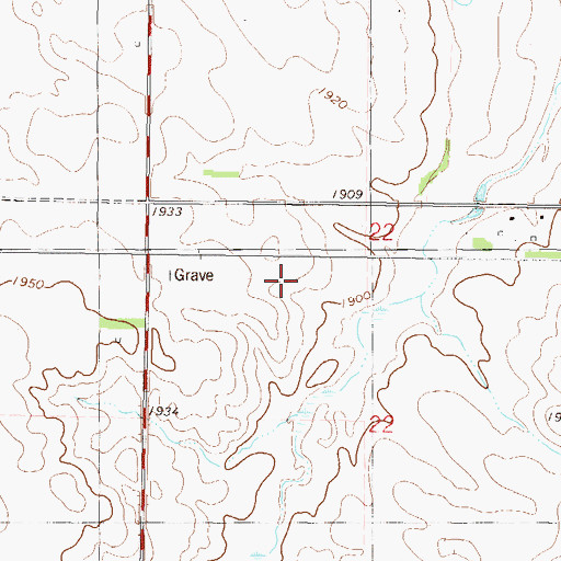 Topographic Map of Township of Lincoln, ND
