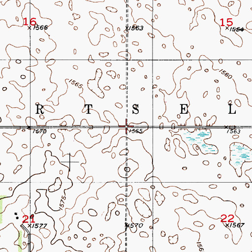 Topographic Map of Township of Birtsell, ND