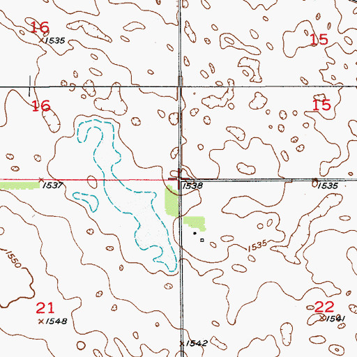 Topographic Map of Township of Bordulac, ND