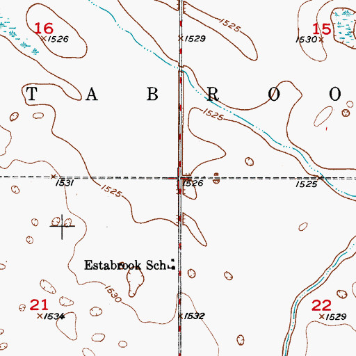 Topographic Map of Township of Estabrook, ND