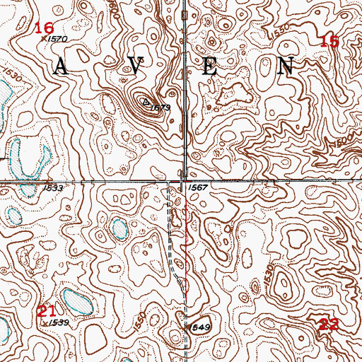 Topographic Map of Township of Haven, ND