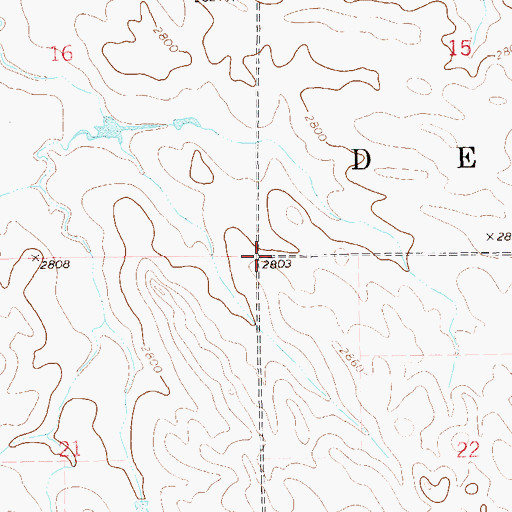 Topographic Map of Township of Delhi, ND