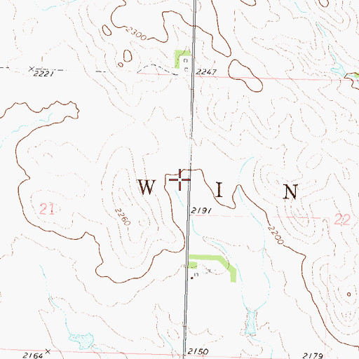 Topographic Map of Township of Winona, ND