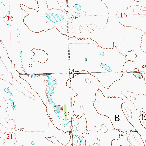 Topographic Map of Township of Beery, ND