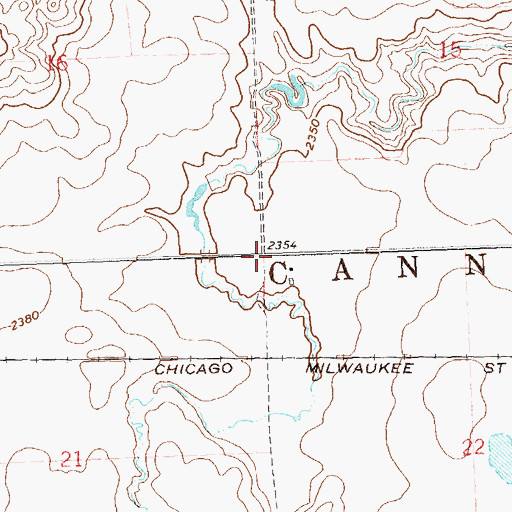 Topographic Map of Township of Cannon Ball, ND