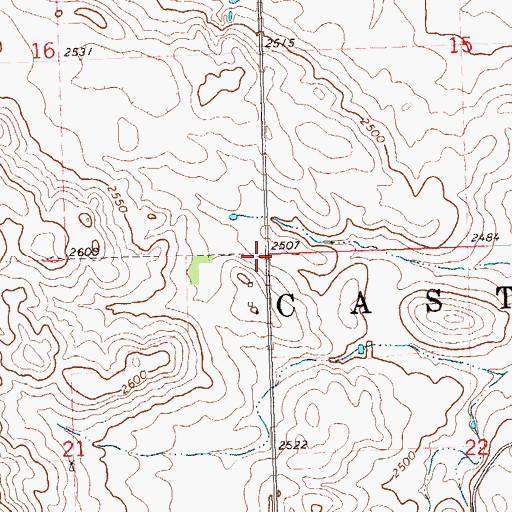Topographic Map of Township of Castle Rock, ND