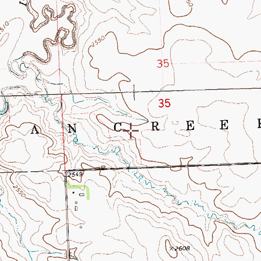Topographic Map of Township of Indian Creek, ND
