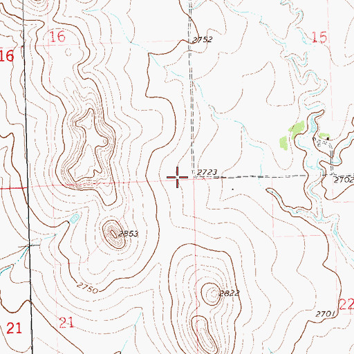 Topographic Map of Township of Kunze, ND