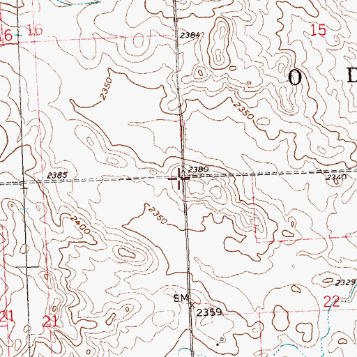 Topographic Map of Township of Odessa, ND