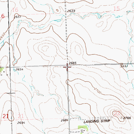 Topographic Map of Township of Rifle, ND