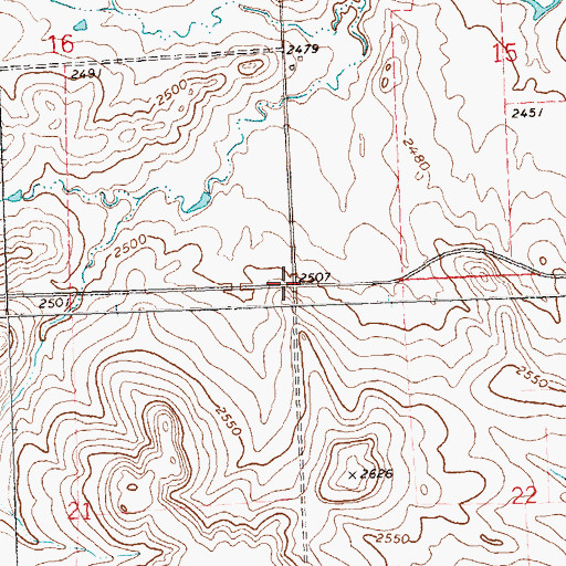 Topographic Map of Township of Walker, ND