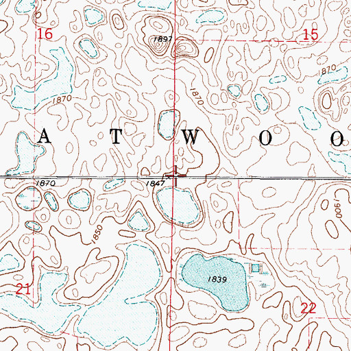 Topographic Map of Township of Atwood, ND