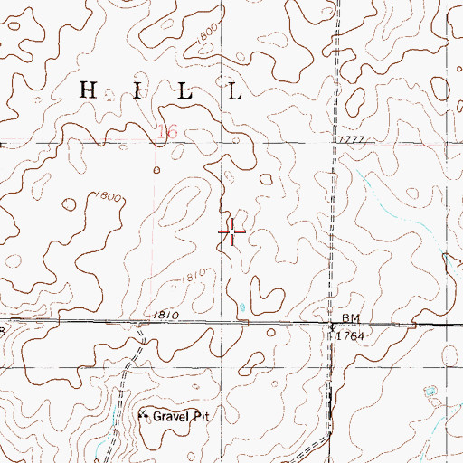 Topographic Map of Township of Crown Hill, ND
