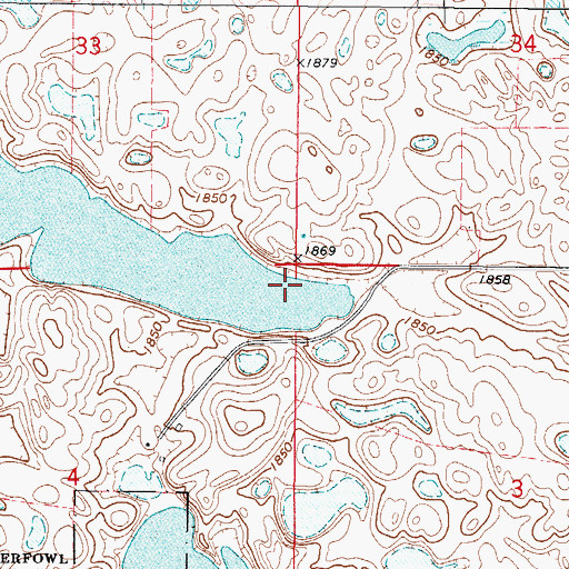 Topographic Map of Township of Merkel, ND
