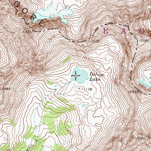 Topographic Map of Deluge Lake, CO