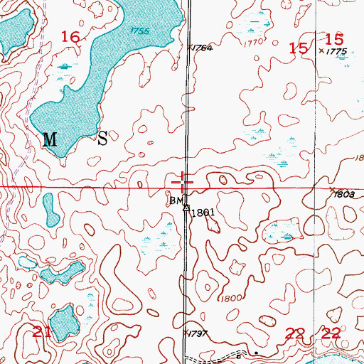 Topographic Map of Township of Williams, ND